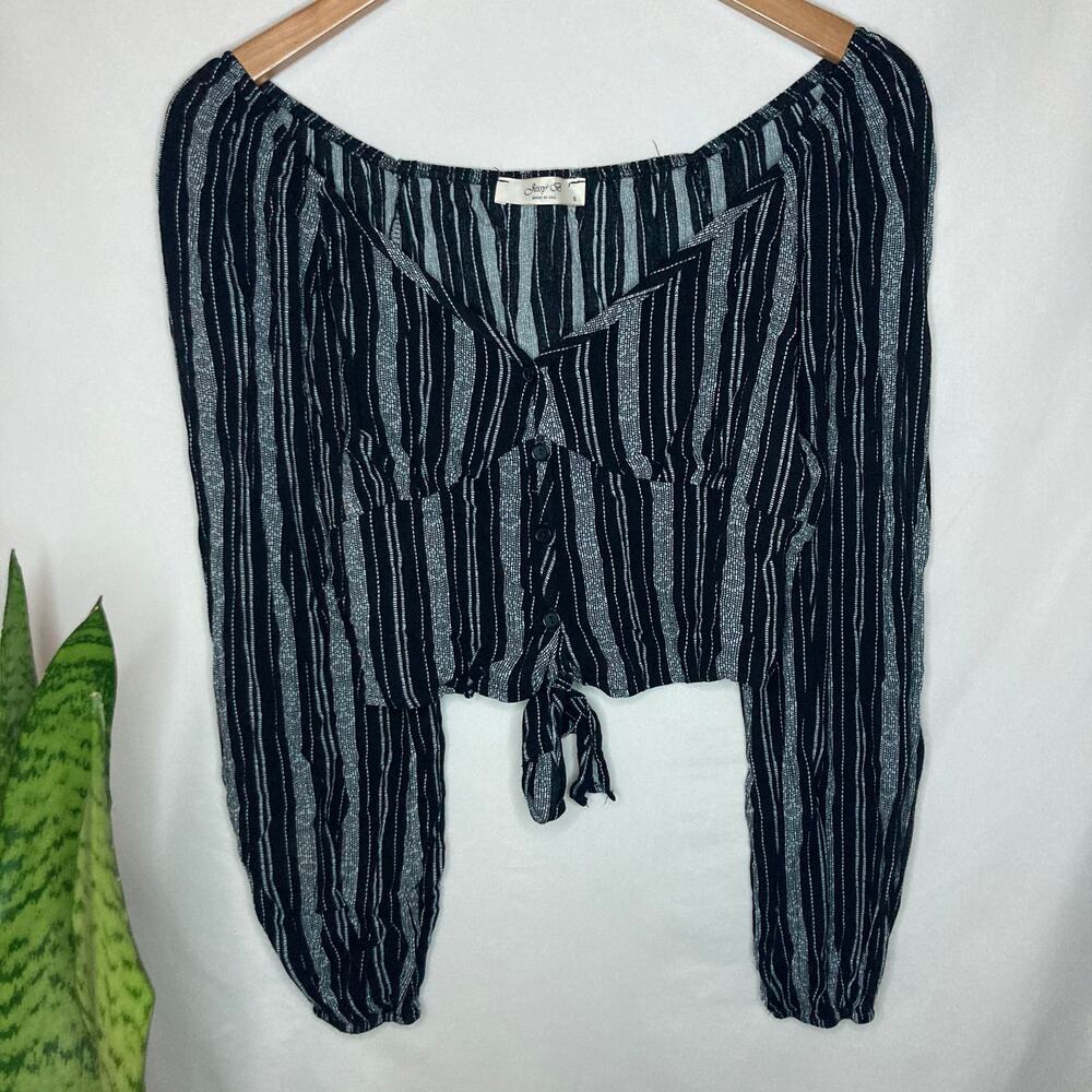 Jessy B |Women's long puff sleeve boho whimsigoth crop top blouse